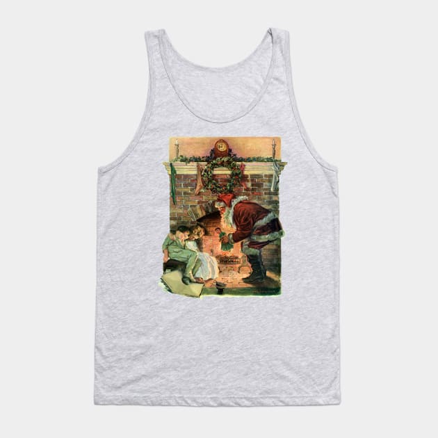 Vintage Santa Claus on Christmas Eve Tank Top by MasterpieceCafe